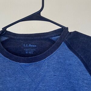 L.L. Bean Two-Tone Navy and Heather Blue Crewneck Sweatshirt